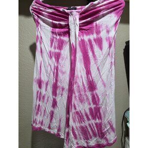 Raviya Pink Tie Dye Strapless Above Knee Dress Y2K Women's Large